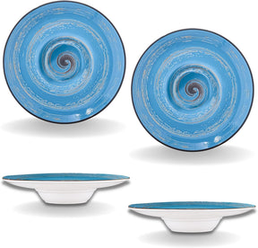 Wilmax Tiefer Teller 24 cm 200 ml Blau Porzellan 2er Set WL-669625/A2
