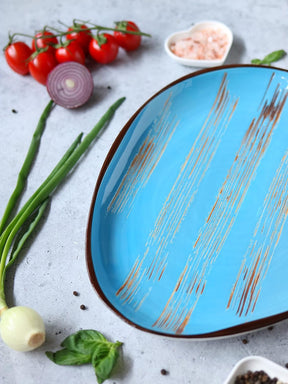 Wilmax Servierplatte 33x24,5 cm Blau Porzellan WL-668642/A