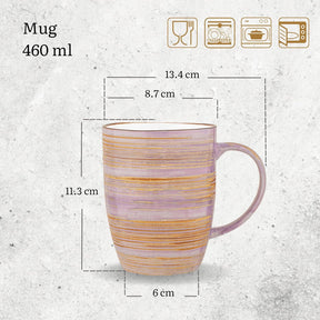 Wilmax Becher 460 ml Lavendel Porzellan 6er Set WL-669737/A6