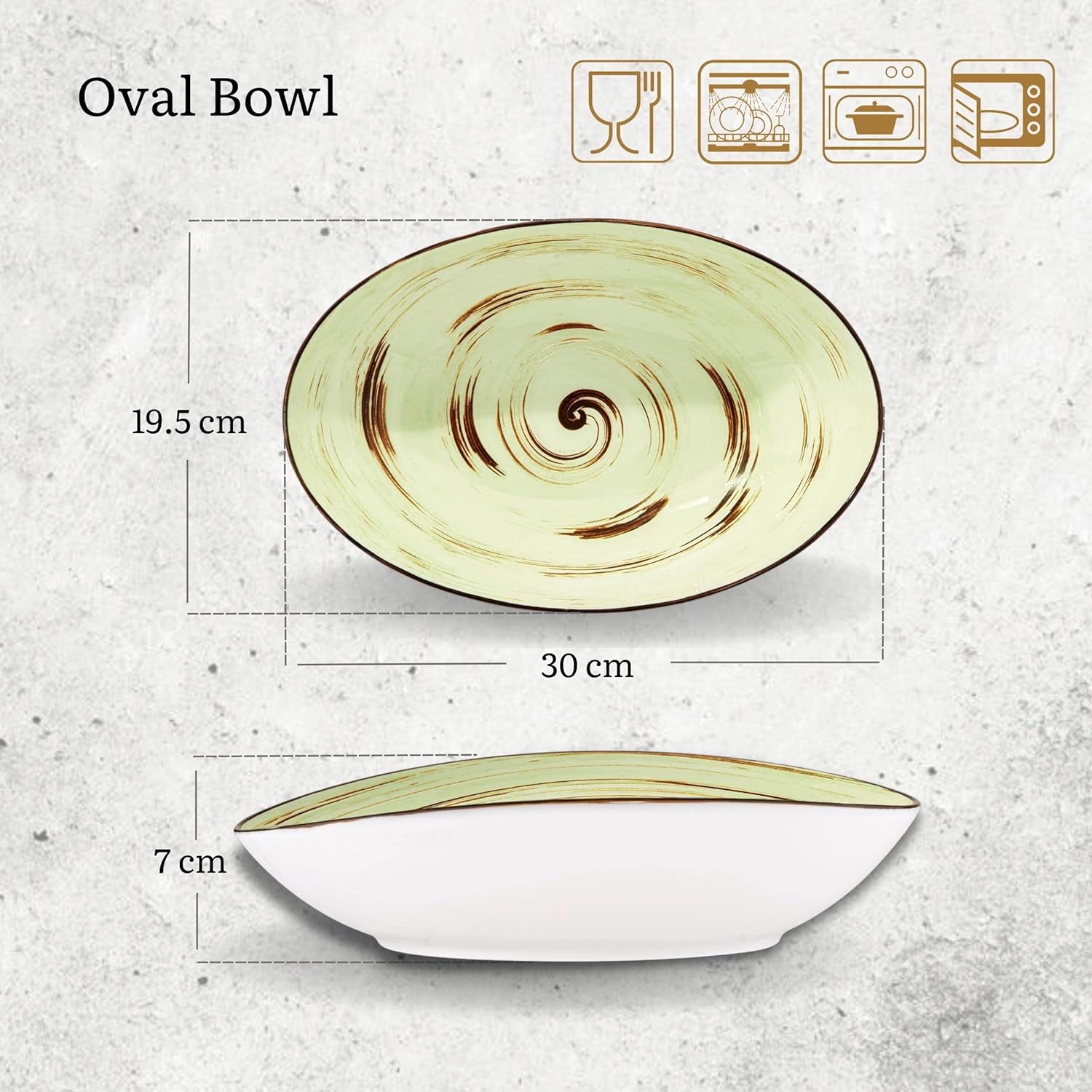 Wilmax Schale oval 30x19,5 cm Pistazie Porzellan WL-669141/A