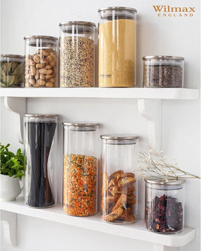 Wilmax Vorratsglas mit Metalldeckel – 2000 ml (10 × 30,5 cm)