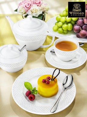 Wilmax Cappuccino Tasse mit Untertasse 170 ml Weiß Porzellan WL-880106/1C