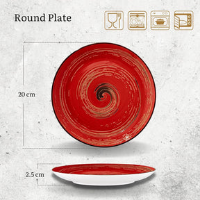 Wilmax Teller 20 cm Rot Porzellan 6er Set WL-669212/A6