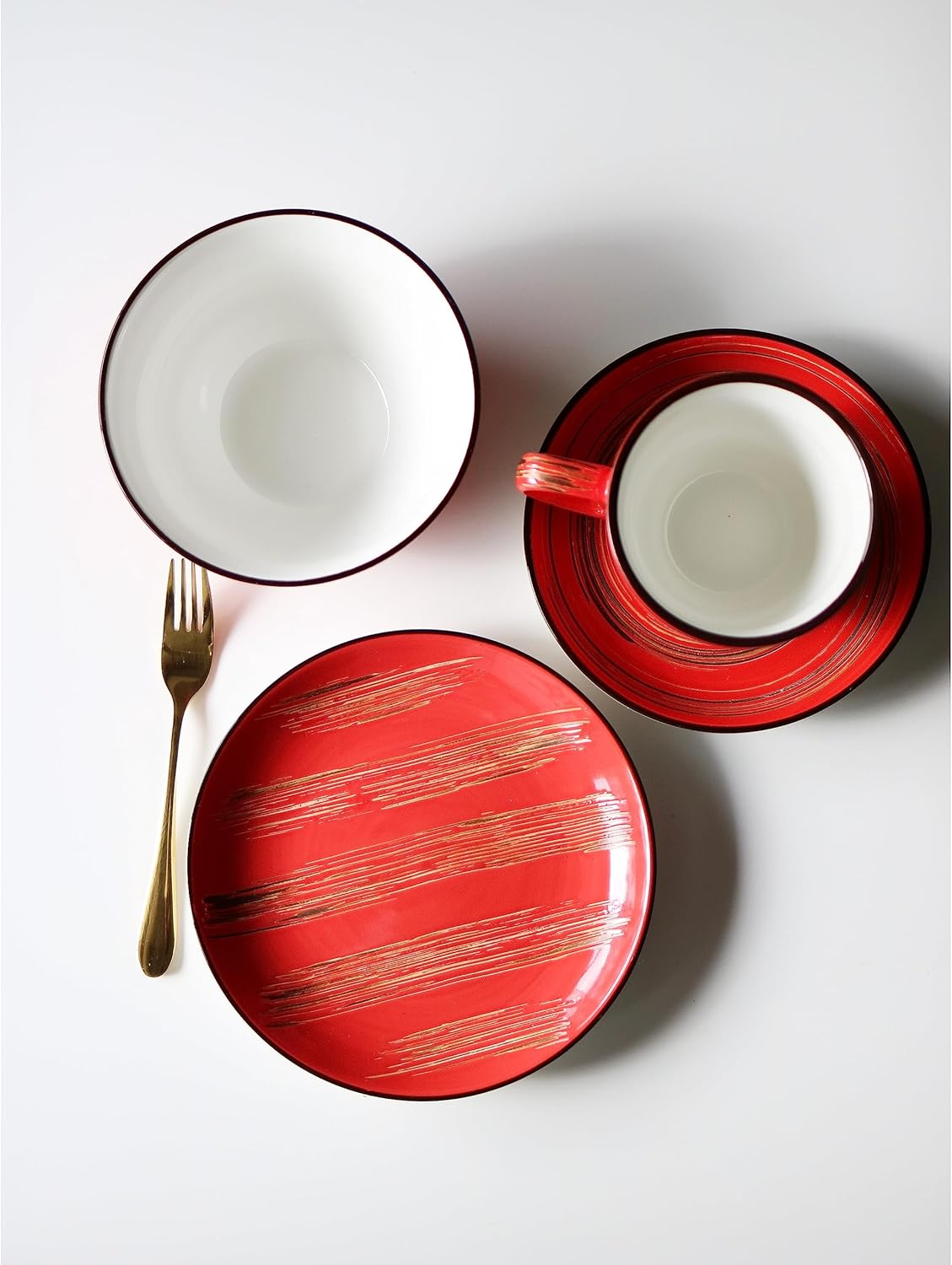 Wilmax Untertasse 15 cm Rot Porzellan