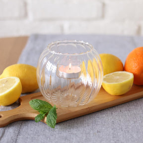 Wilmax Teelichthalter aus Thermoglas 12 x 10 cm