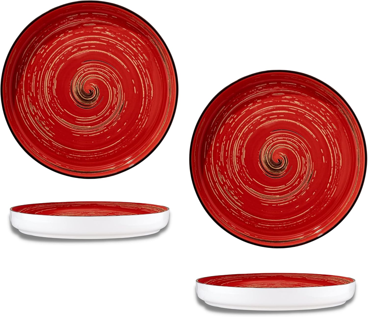 Wilmax Teller 23 cm Rot Porzellan 2er Set WL-669219/A2