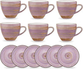 Wilmax Tasse-Untertasse 300 ml Lavendel Porzellan 6er Set WL-669736/AB6