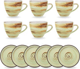 Wilmax Espressotasse mit Untertasse 110 ml Pistazie Porzellan 6er Set WL-669134/AB6