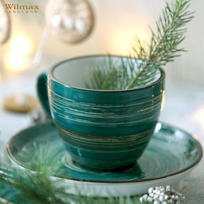 Wilmax Untertasse 15 cm Grün Porzellan