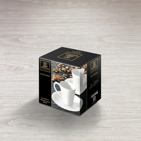 Wilmax Kaffeetassen mit Untertassen 110 ml 2er Set