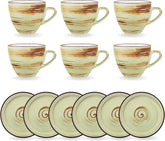 Wilmax Espressotasse mit Untertasse 75 ml Pistazie Porzellan 6er Set WL-669133/AB6