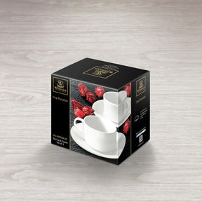 Wilmax Teetassen mit Untertassen 2er Set 160 ml Weiß