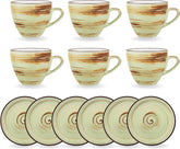 Wilmax Tasse mit Untertasse 190 ml Pistazie Porzellan 6er Set WL-669135/AB6