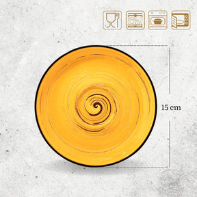 Wilmax Untertasse 15 cm Gelb Porzellan