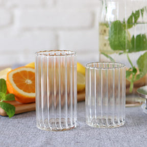 Wilmax Geriffeltes Glas 250 ml Borosilikatglas Transparent WL-888624/A