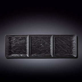 Wilmax Rechteckige Schale SlateStone Schwarz 40.5 x 13 cm Porzellan WL-661136/A