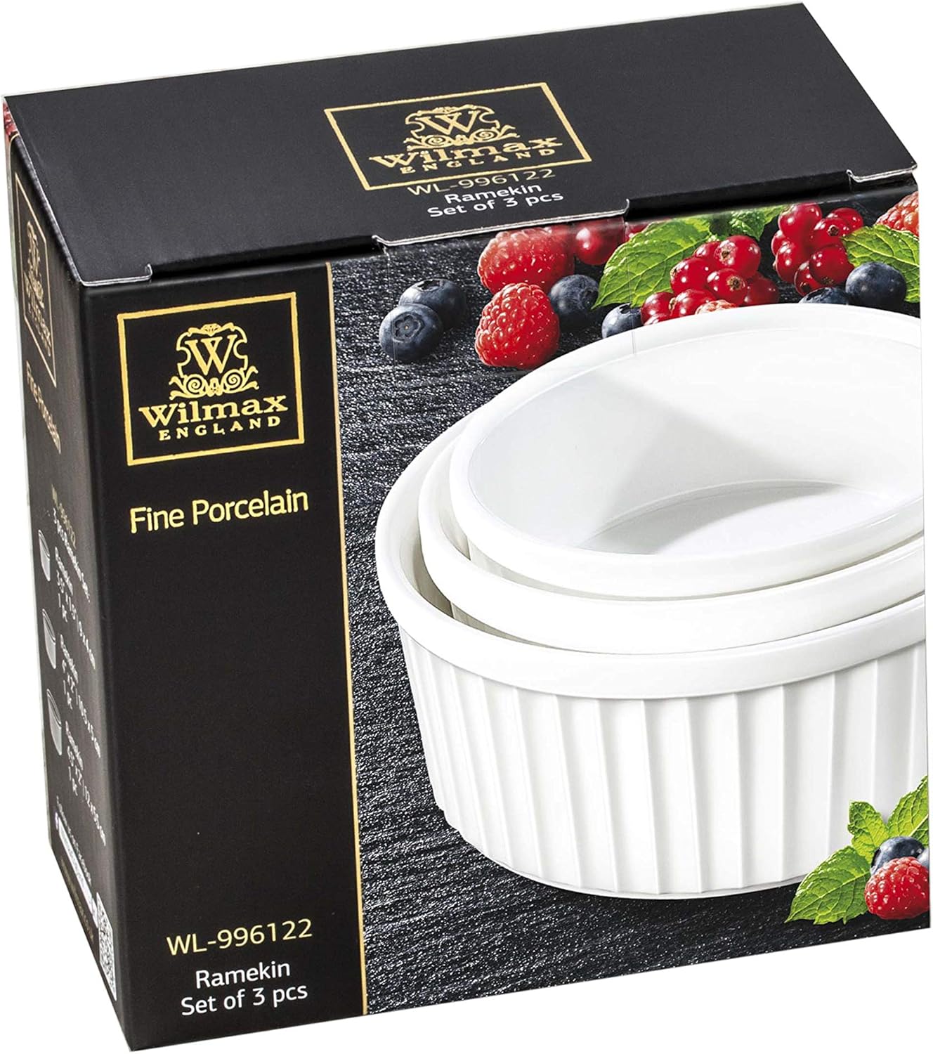 Wilmax Ramekin Set 3-teilig Porzellan Weiß WL-996122/3C