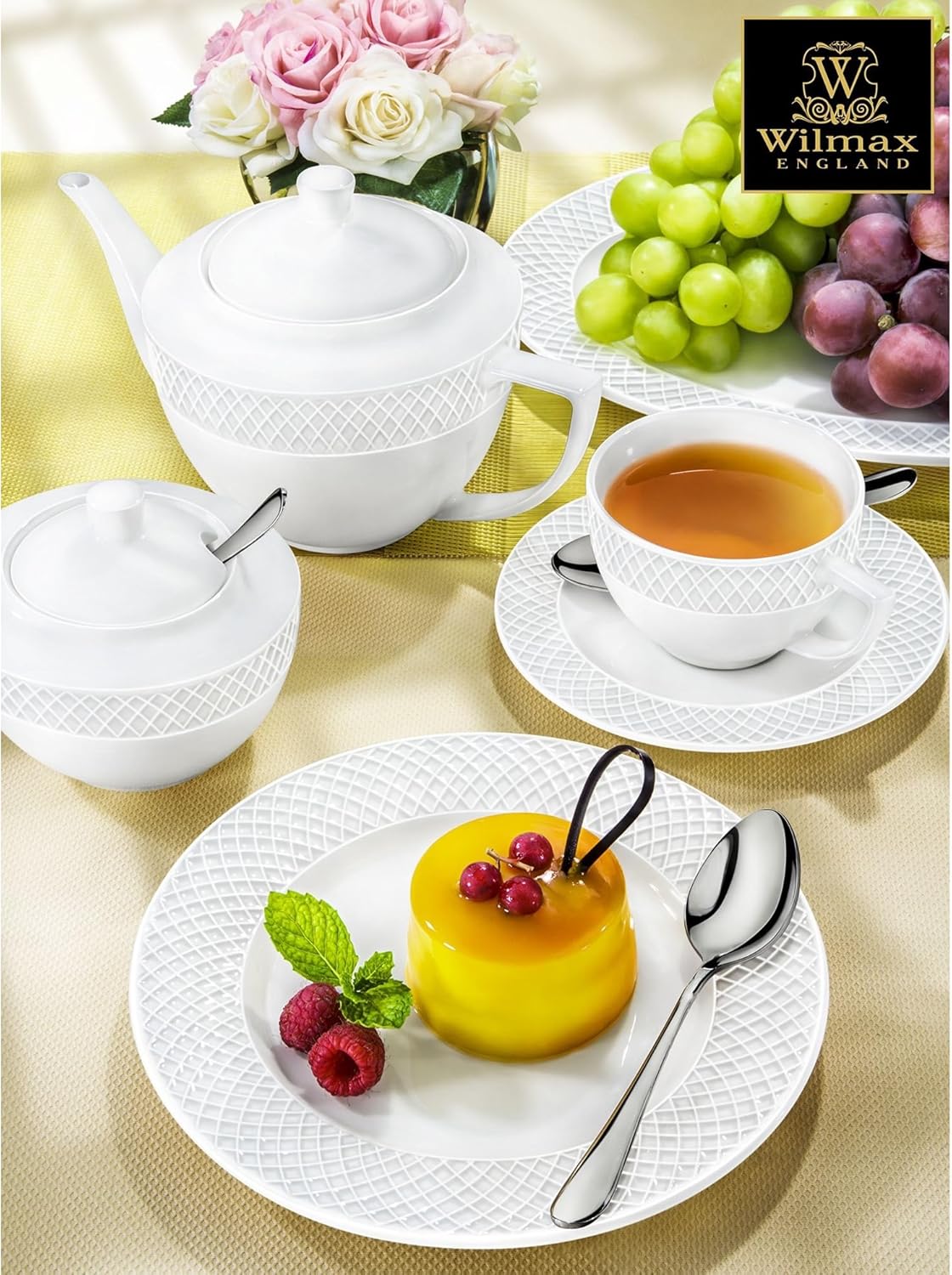 Wilmax Tasse mit Untertasse 90 ml Weiß Porzellan WL-880101400/AB