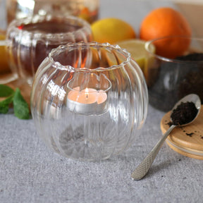 Wilmax Teelichthalter aus Thermoglas 12 x 10 cm