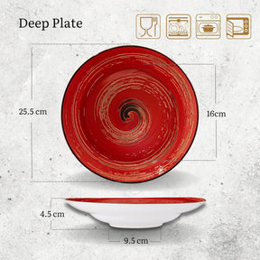 Wilmax Tiefer Teller 25,5 cm 350 ml Rot Porzellan WL-669227/A