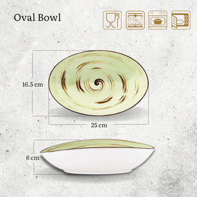 Wilmax Schale oval 25 cm Pistazie Porzellan WL-669140/A