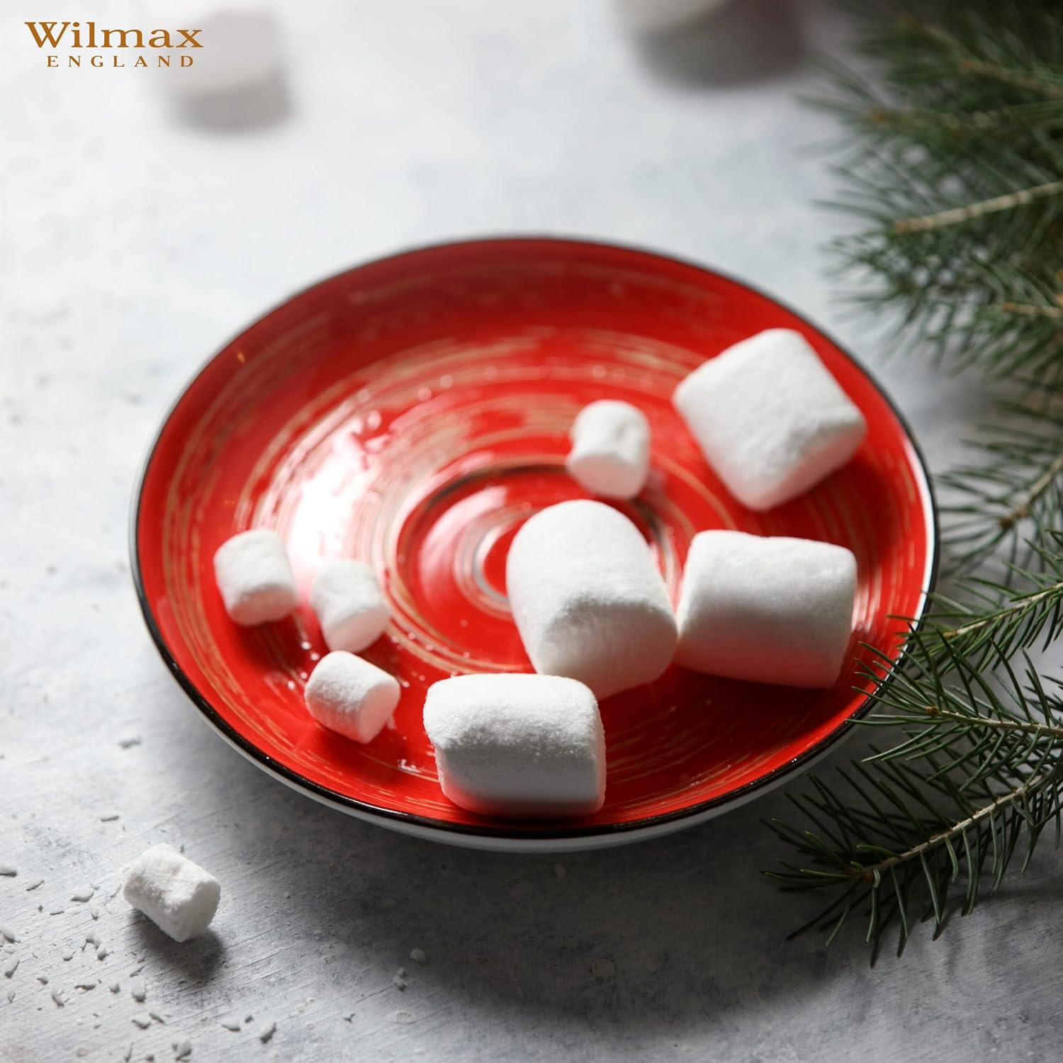 Wilmax Untertasse 15 cm Rot Porzellan