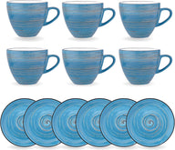 Wilmax Espressotasse-Untertasse 75 ml Blau Porzellan 6er Set WL-669633/AB6