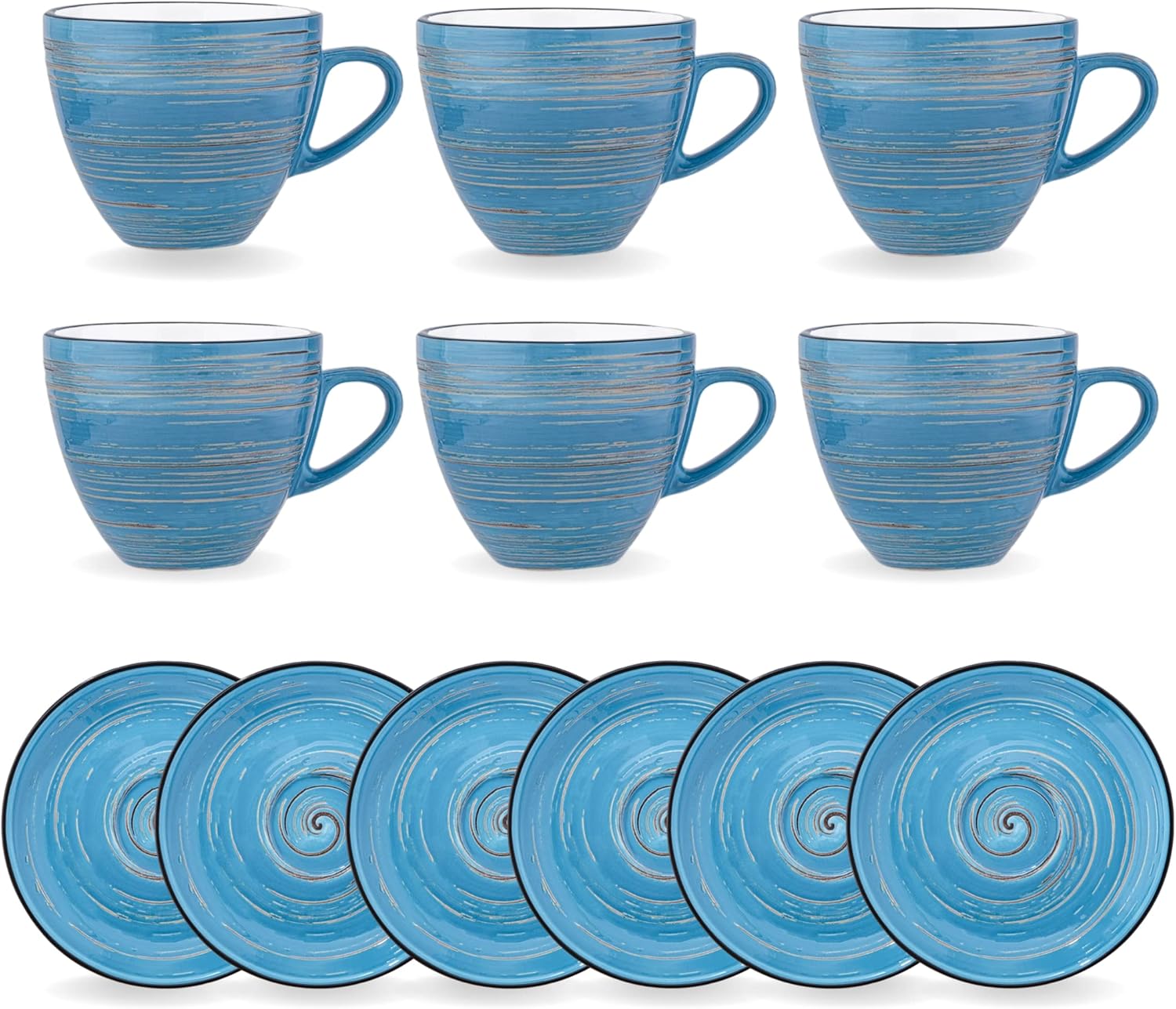 Wilmax Espressotasse-Untertasse 75 ml Blau Porzellan 6er Set WL-669633/AB6