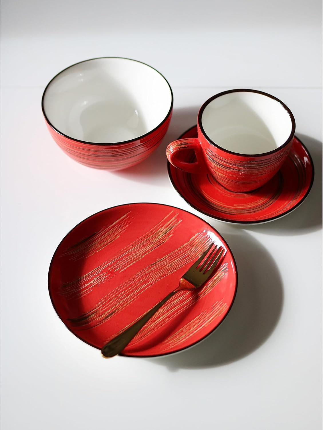 Wilmax Untertasse 15 cm Rot Porzellan