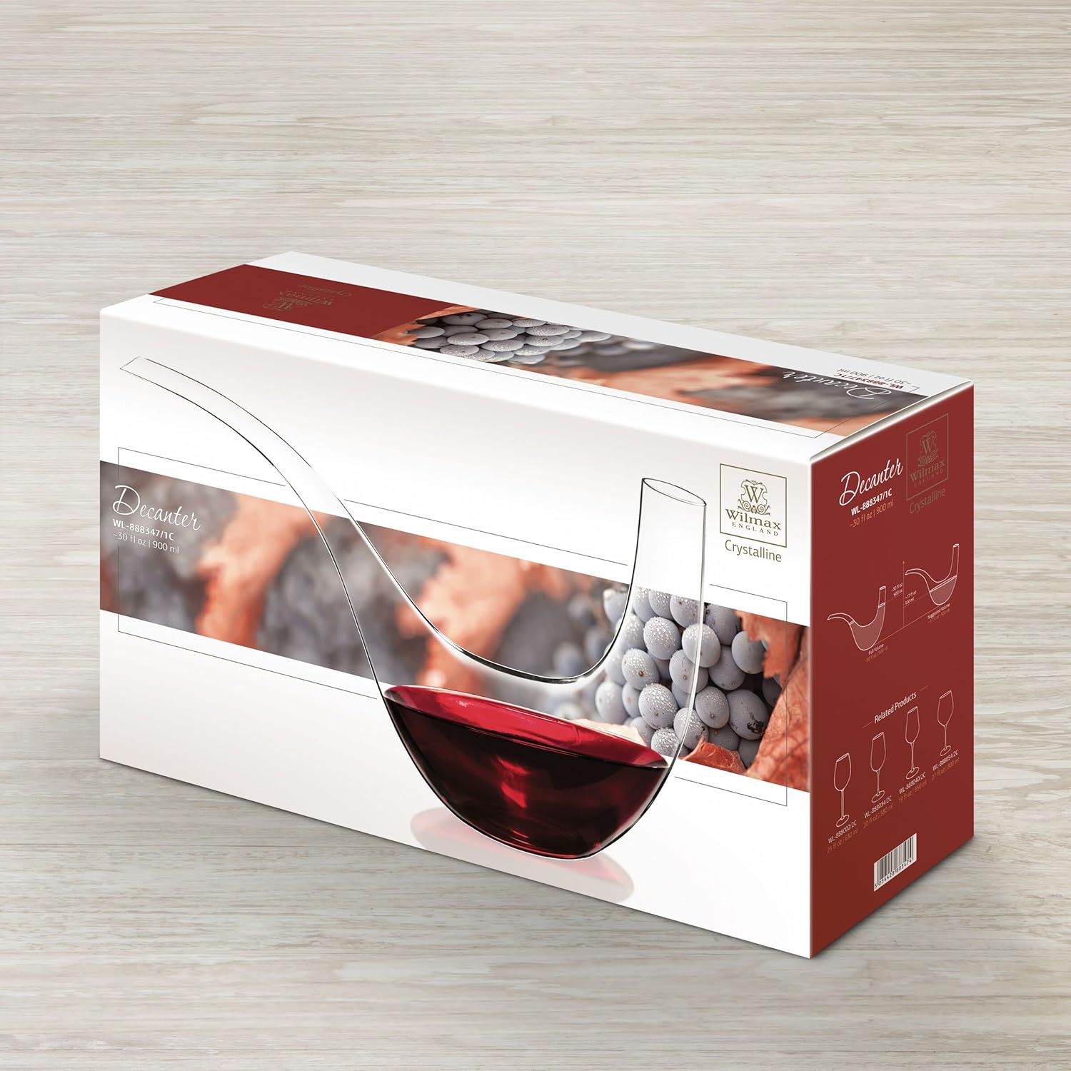 Wilmax Weinkaraffe 900 ml Kristallglas Transparent WL-888347/1C