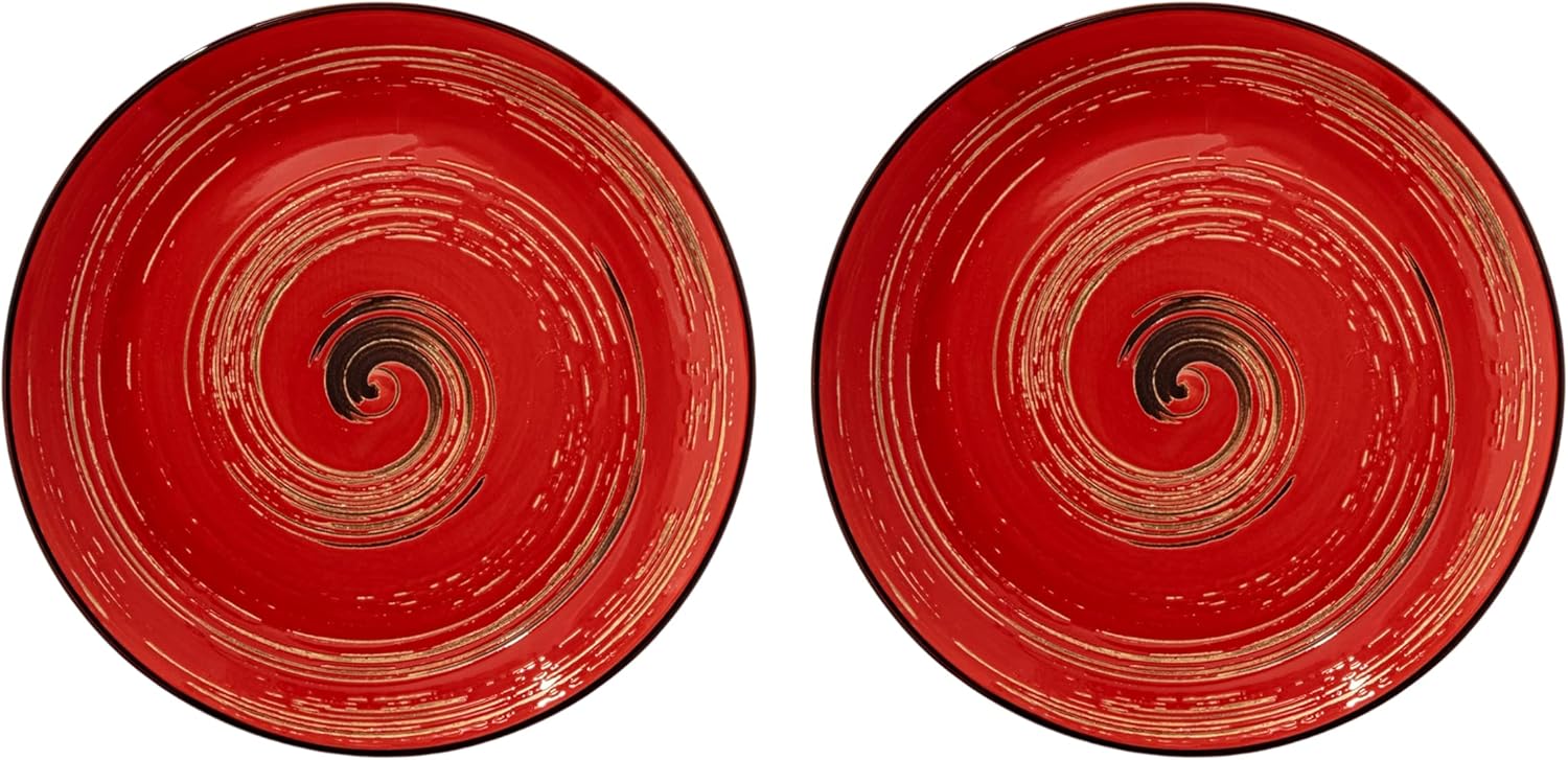 Wilmax Teller 25.5 cm Rot Porzellan 2er Set WL-669214/A2