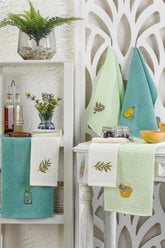Set mit 6 Küchentrockentüchern Waffelmuster 40X60 cm (6 Stück) - Mint