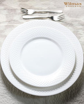 Wilmax Speiseteller 25,5 cm Weiß Porzellan 6er Set WL-880101/6C