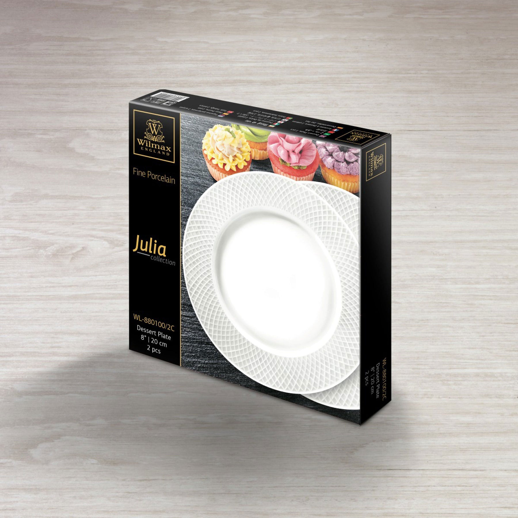 Wilmax Dessertteller 20 cm Weiß Porzellan 6er Set WL-880100/6C