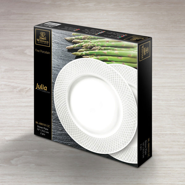 Wilmax Speiseteller 25,5 cm Weiß Porzellan 2er Set WL-880101/2C