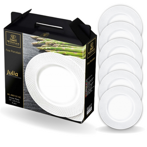 Wilmax Speiseteller 25,5 cm Weiß Porzellan 6er Set WL-880101/6C