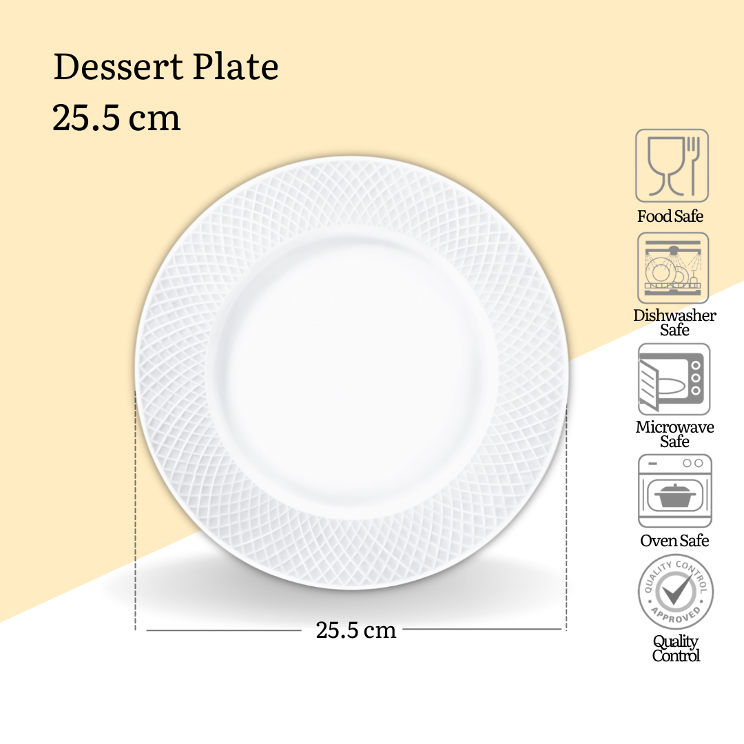 Wilmax Speiseteller 25,5 cm Weiß Porzellan 6er Set WL-880101/6C