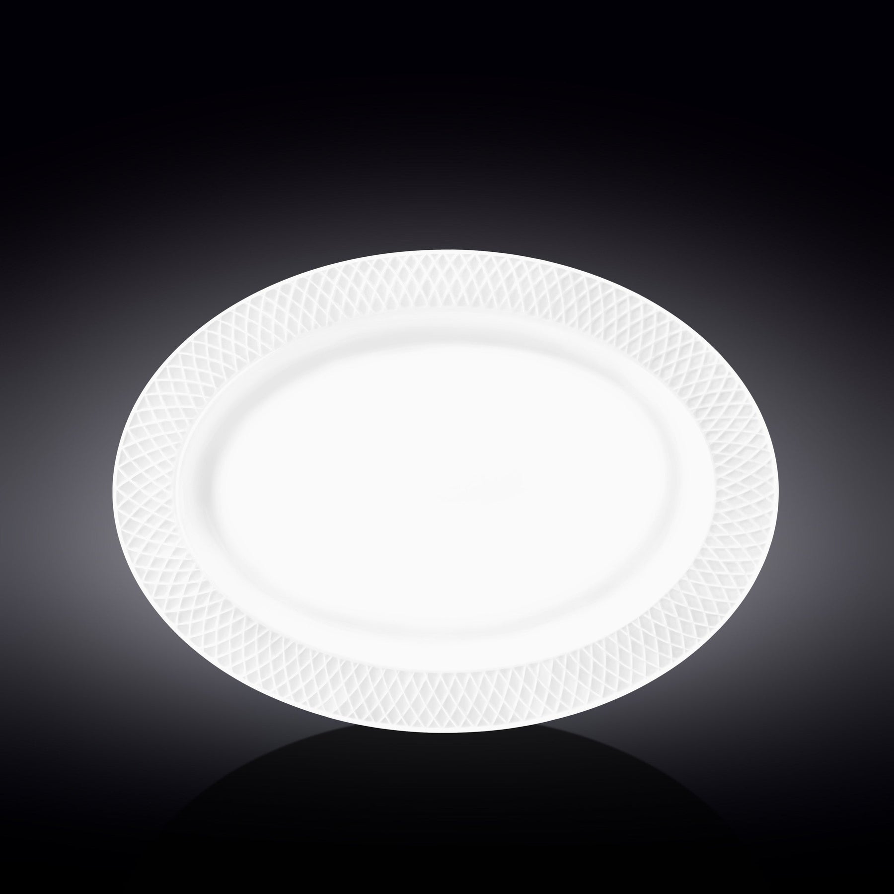 Wilmax Servierplatte oval 35x25 cm Weiß Porzellan Diamond WL-880101117/A