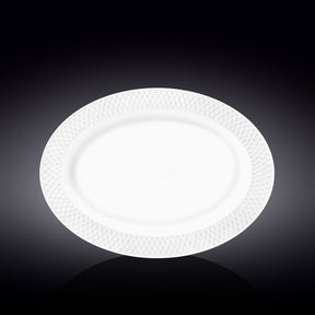 Wilmax Servierplatte oval 35x25 cm Weiß Porzellan Diamond WL-880101117/A