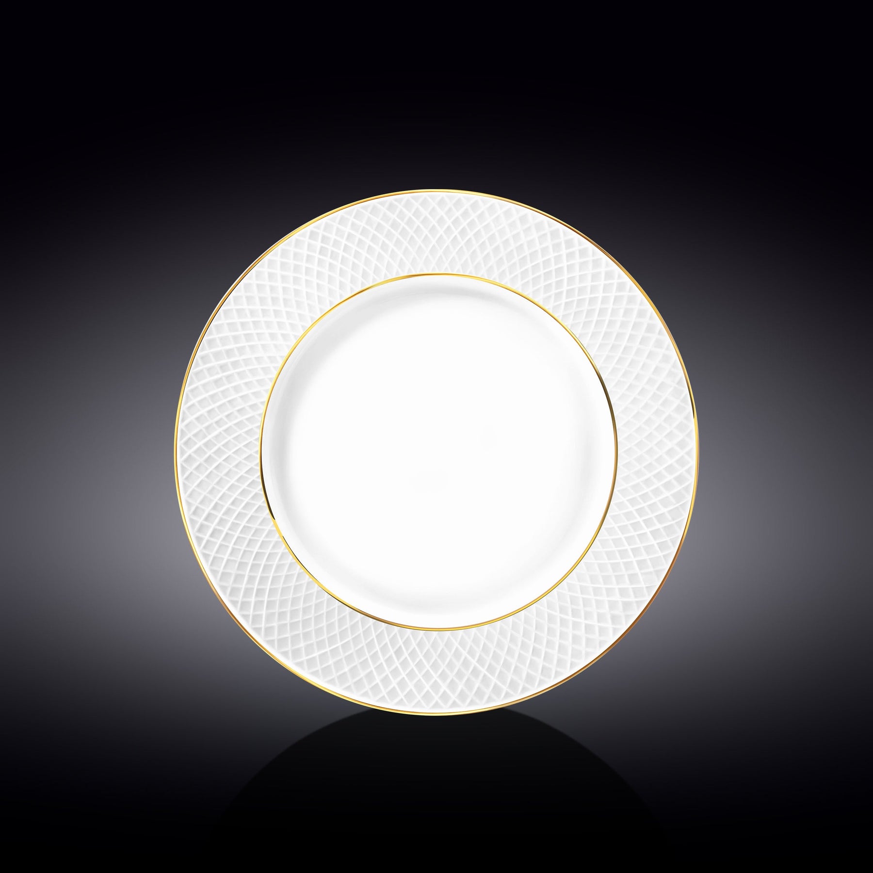Wilmax Speiseteller 25,5 cm Weiß Porzellan mit Goldlinien WL-880102104/A