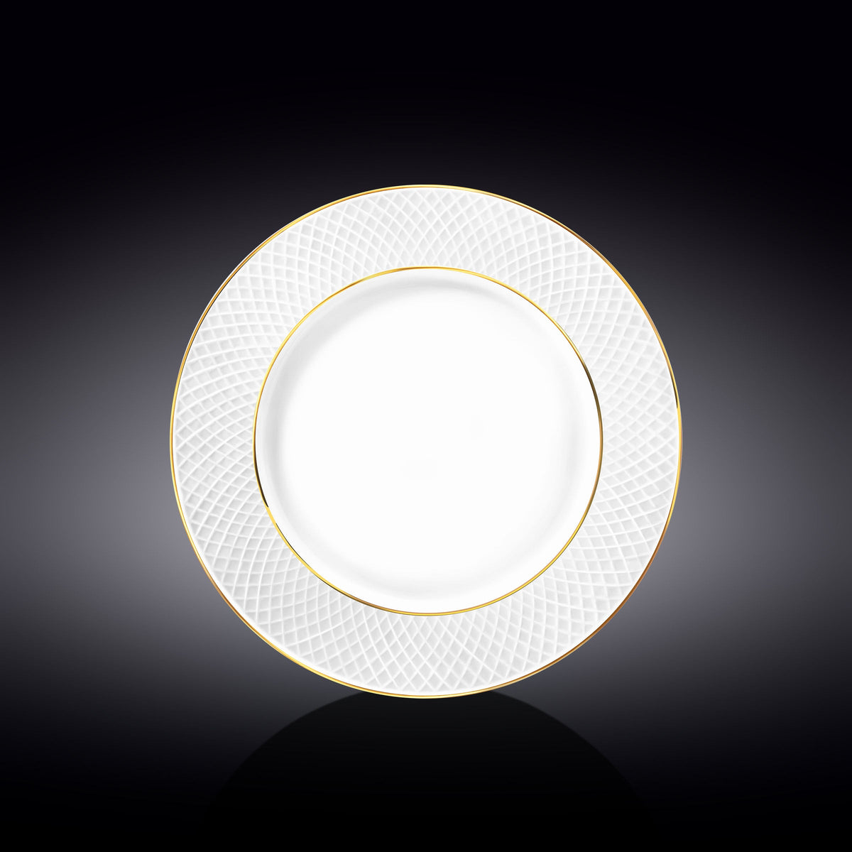 Wilmax Speiseteller 25,5 cm Weiß Porzellan mit Goldlinien WL-880102104/A