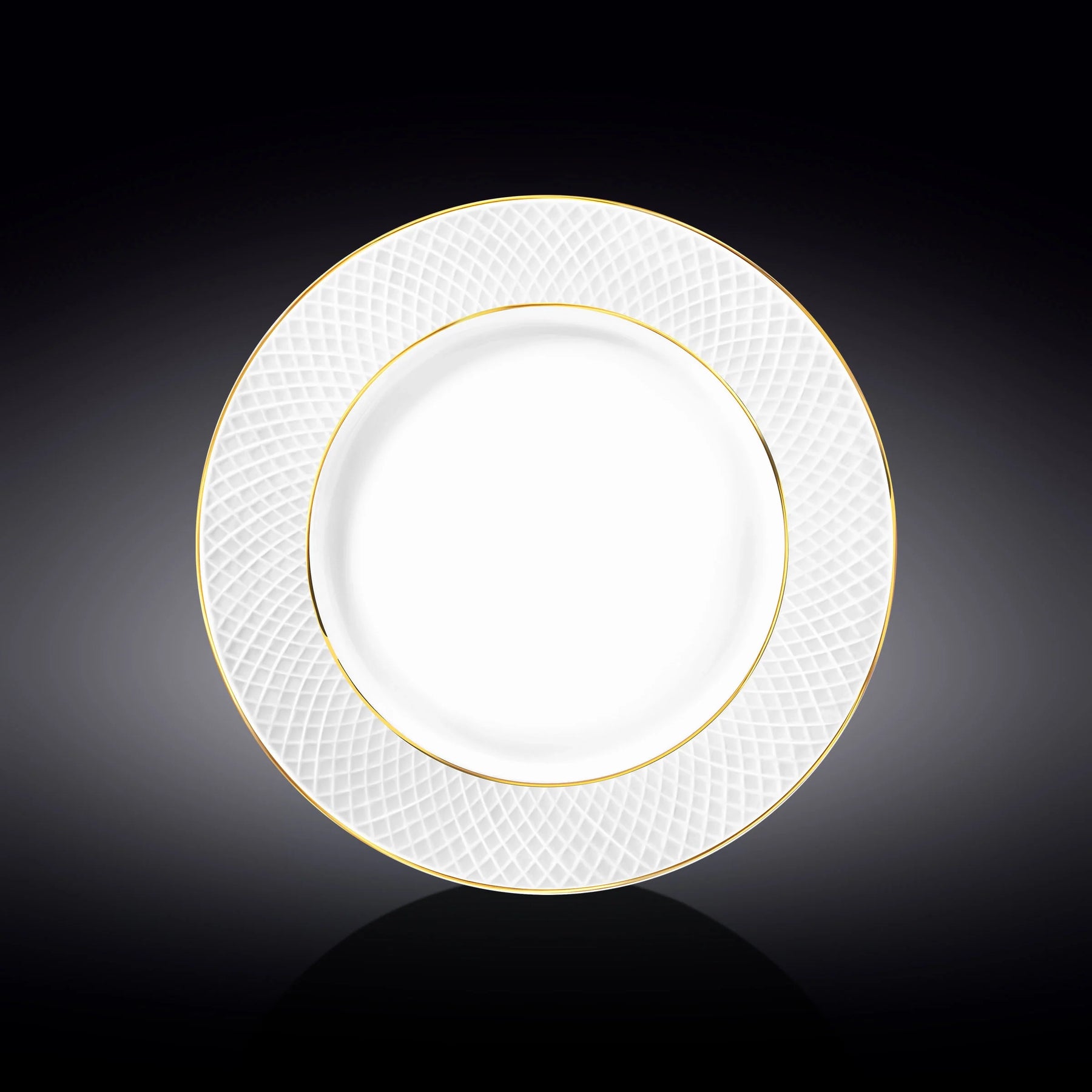Wilmax Speiseteller 28 cm Weiß Porzellan mit Goldlinien WL-880102106/A