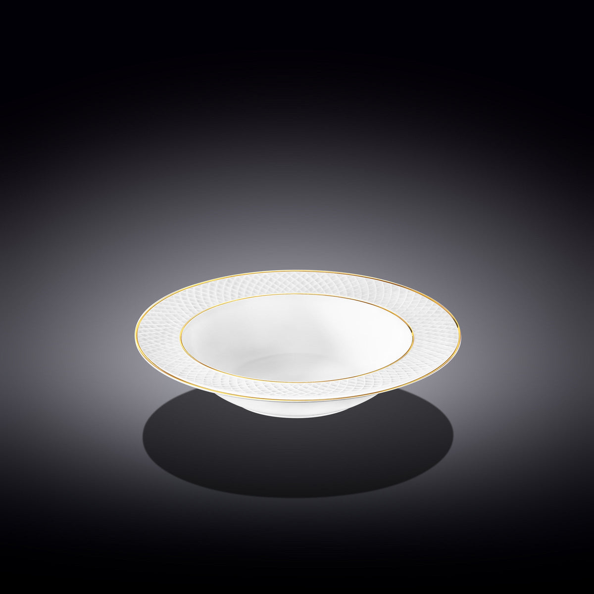 Wilmax Tiefer Teller 22,5 cm Weiß Porzellan mit Goldrand WL-880102303/A