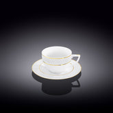 Wilmax Kaffeetasse mit Untertasse 90 ml Weiß Porzellan WL-880102400/AB