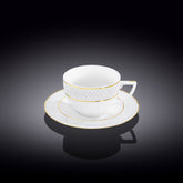Wilmax Tasse mit Untertasse 240 ml Weiß Porzellan WL-880102404/AB