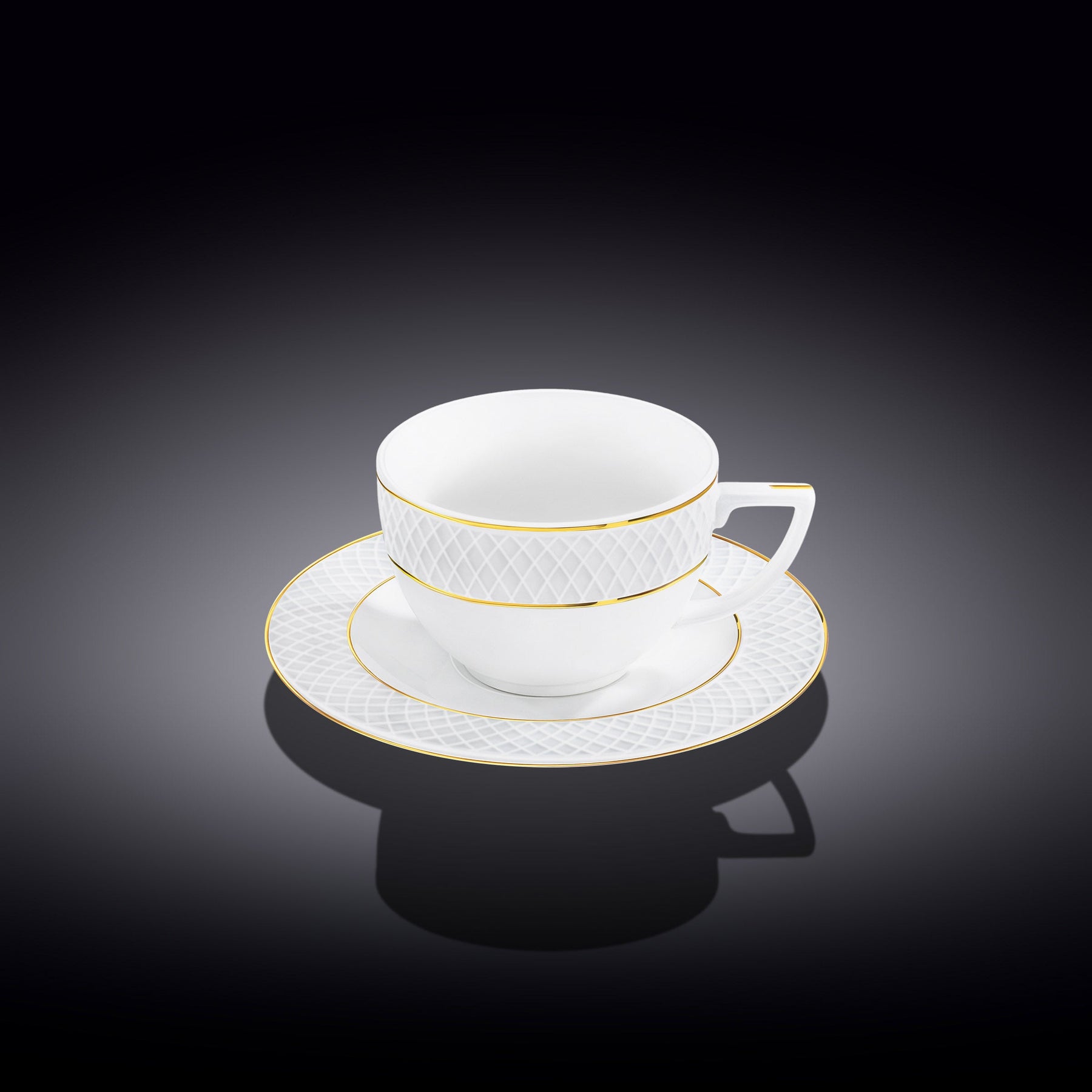 Wilmax Tasse mit Untertasse 240 ml Weiß Porzellan WL-880102404/AB