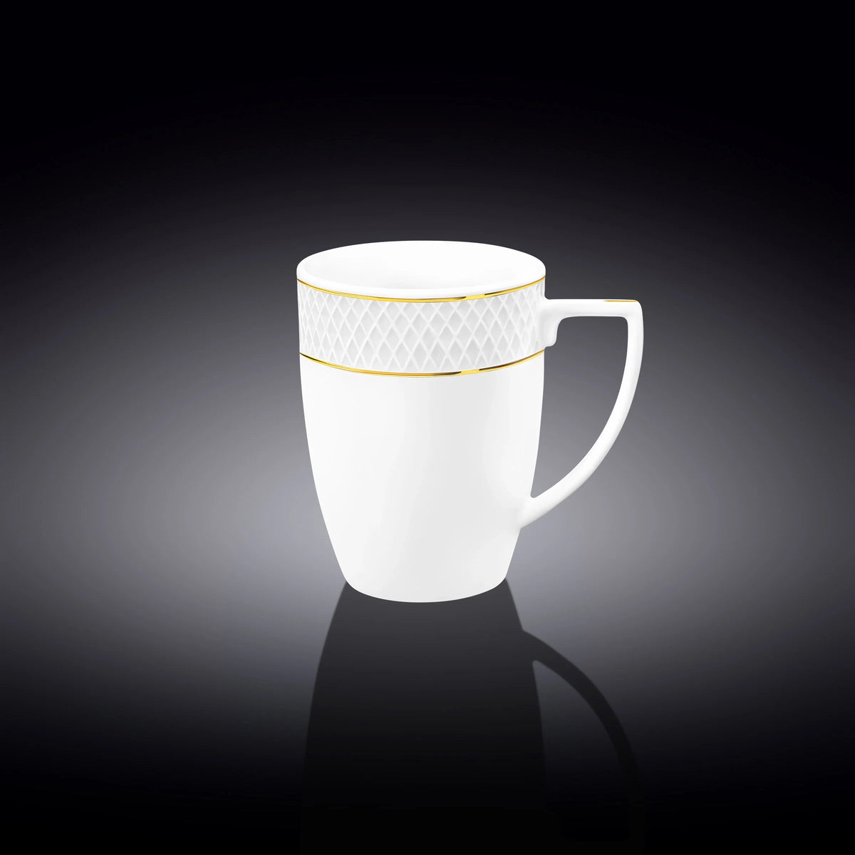 Wilmax Tasse 450 ml Weiß Goldrand Porzellan 2er Set WL-880102432/A2