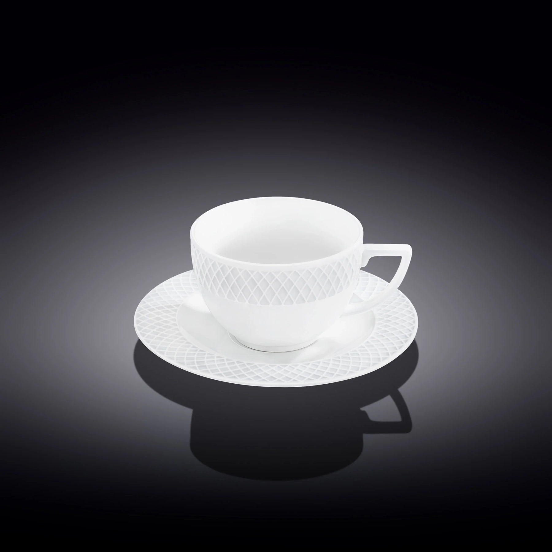 Wilmax Tasse mit Untertasse 240 ml Weiß Porzellan WL-880105/AB
