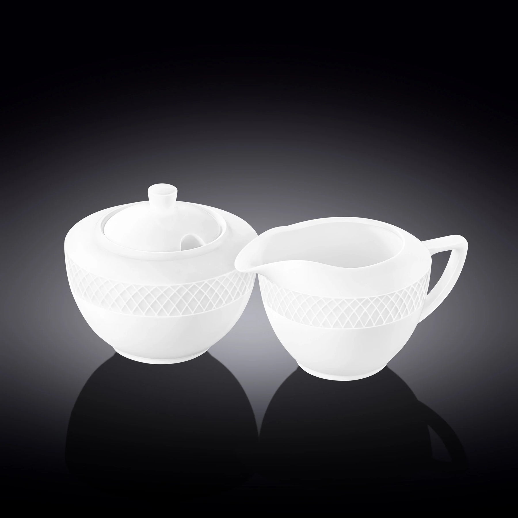 Wilmax Zucker & Sahne Set 2-teilig Weiß Porzellan WL-880112/2C
