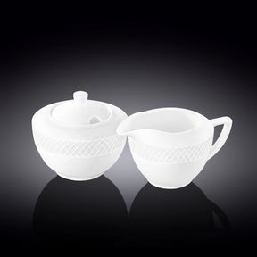Wilmax Zucker & Sahne Set 2-teilig Weiß Porzellan WL-880112/2C